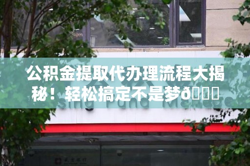 龙文公积金提取代办理流程大揭秘！轻松搞定不是梦😎