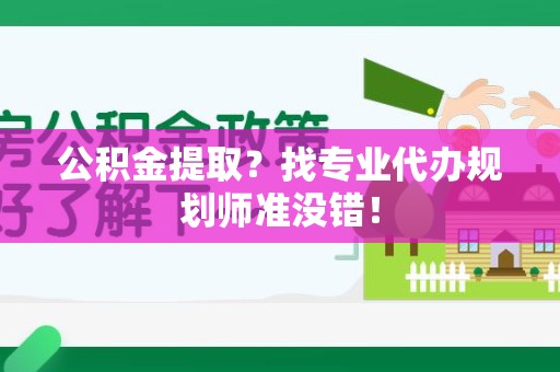 龙文公积金提取？找专业代办规划师准没错！