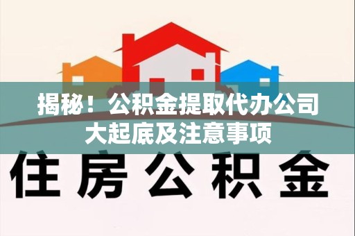 龙文揭秘！公积金提取代办公司大起底及注意事项